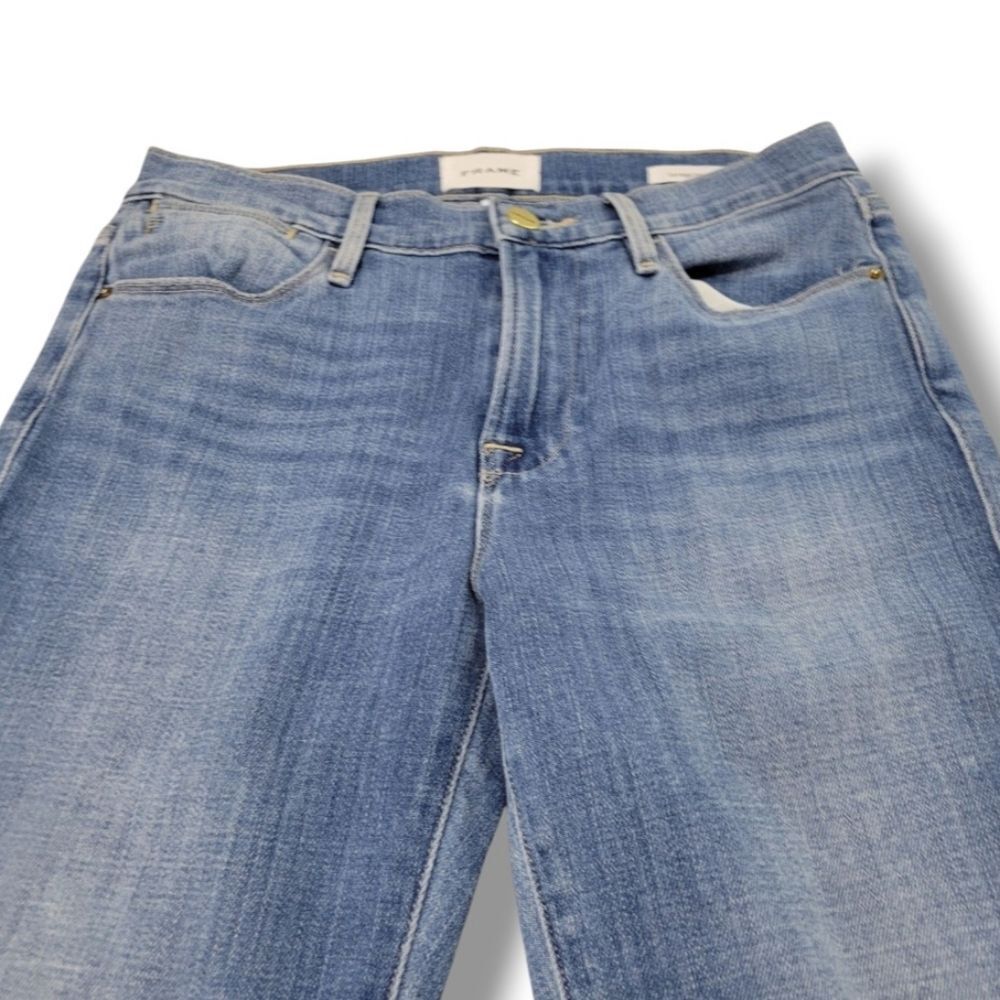 Frame Jeans Size 26 W27"xL26.5" Frame Le High Straight Jeans Stretch Blue Denim - Picture 4 of 8